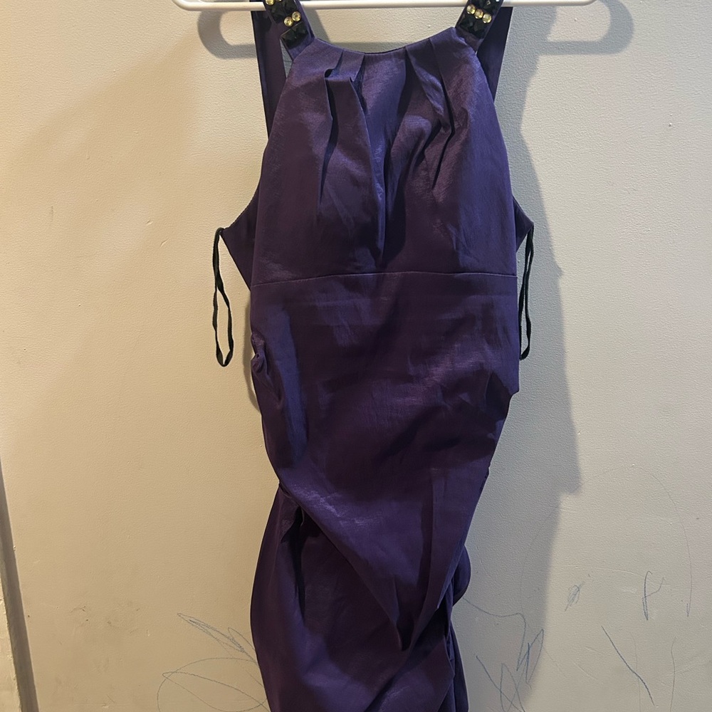 Elegant Purple Sleeveless Dress
